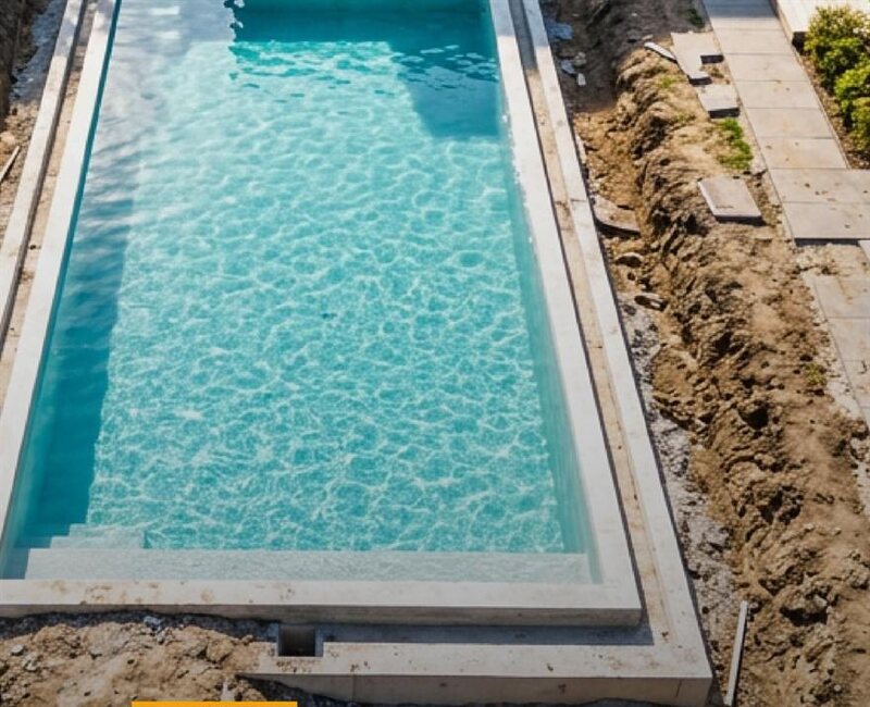 Excavación terminada para la instalación de una piscina